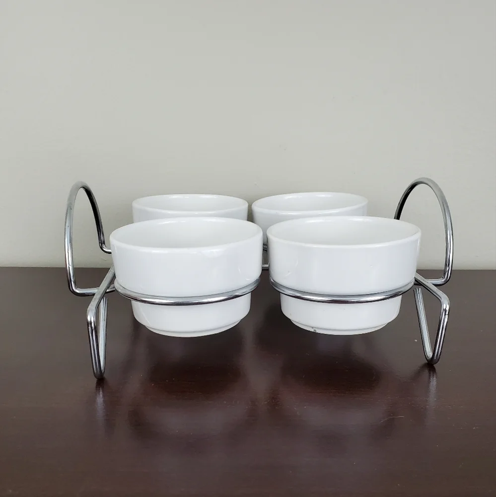 Vintage Lillian Vernon White 5-Pc. Condiment Server Set